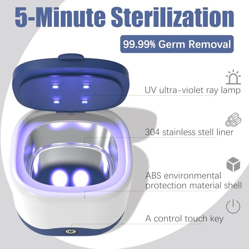 Portable Ultrasonic Cleaner for Dental Care - Ideal for Dentures, Jewelry, Retainers, and more