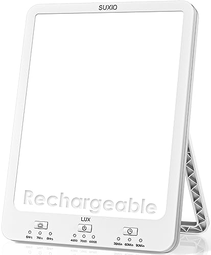 Rechargeable 10000 Lux Sunlight Therapy Lamp for Home/Office