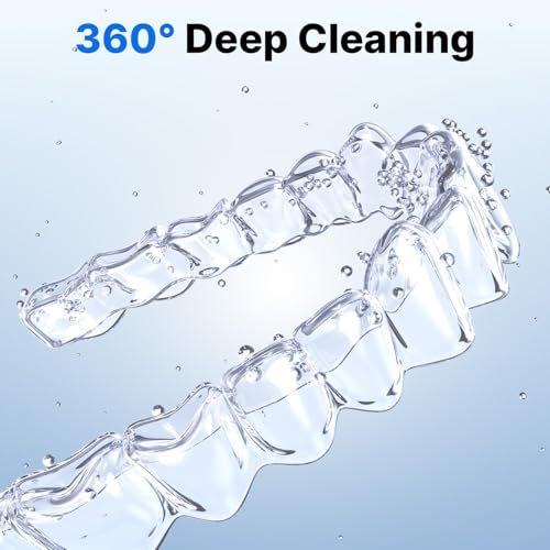 Ultrasonic Retainer Cleaner Pod for Dentures, Aligners, Braces & Jewelry (Black)