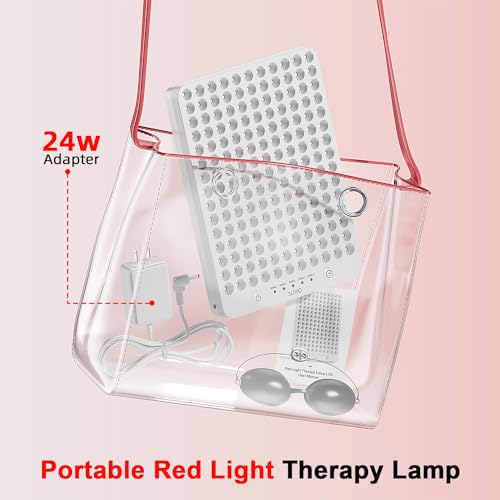 Red Light Therapy Lamp for Face & Body - Portable Near Infrared Light Therapy Device with Eye-Patch