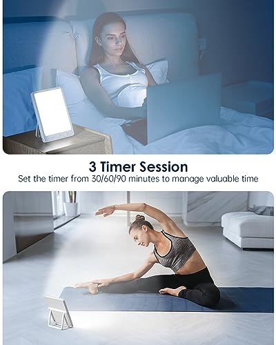 Rechargeable 10000 Lux Sunlight Therapy Lamp for Home/Office