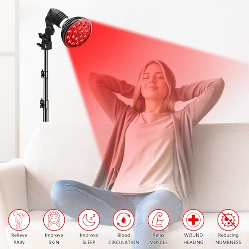 660nm & 850nm Red Light Therapy Lamp for Face & Body Treatment
