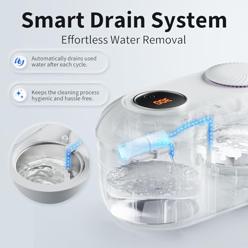 45kHz Ultrasonic Retainer Cleaner, 200ml Denture & Jewelry Cleaner Machine