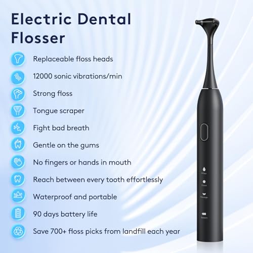Electric Flosser with 3 Modes & 50 Heads, Power & Tongue Cleaning substitute
