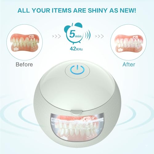 Denture and Jewelry Ultrasonic Cleaner with 5 Minute Automatic Timed Shutdown
