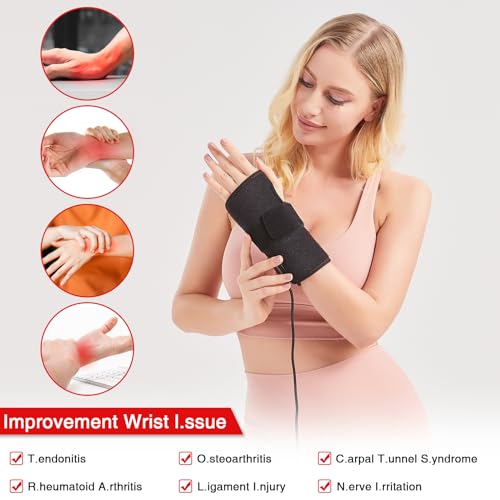 AOBOCO Red Light Therapy Device for Hands - 680nm & 850nm Wrist Infrared Light, Portable Timer for Home and Office Use (Single)