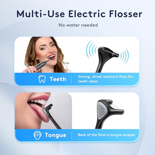 Electric Flosser with 3 Modes & 50 Heads, Power & Tongue Cleaning substitute