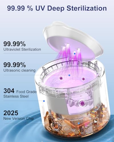 48kHz 200ML Ultrasonic Retainer & Denture Cleaner, 3 Modes Pod