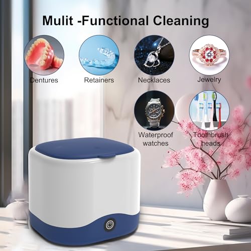 Portable Ultrasonic Cleaner for Dental Care - Ideal for Dentures, Jewelry, Retainers, and more