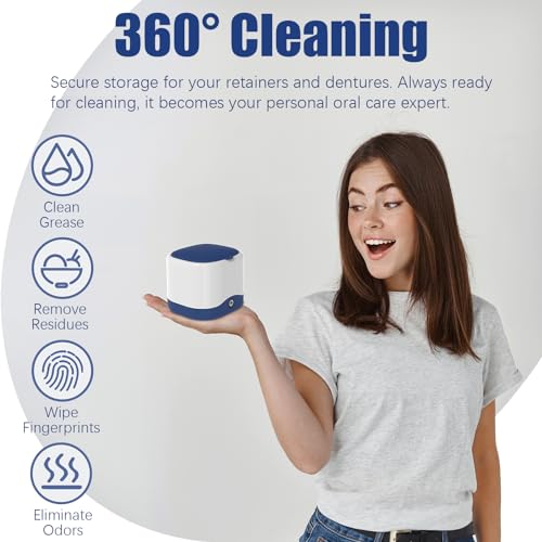 Portable Ultrasonic Cleaner for Dental Care - Ideal for Dentures, Jewelry, Retainers, and more