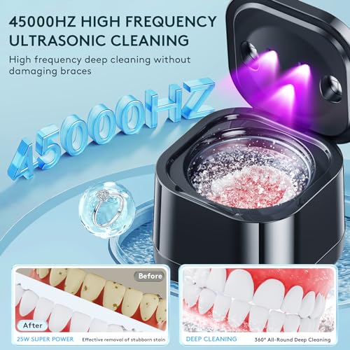 Black Ultrasonic Cleaner for Dental Appliances and Jewelry