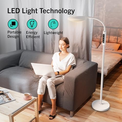 PRIMETEK 10000 Lux Mood Lamp with Touch Screen & Remote (White)