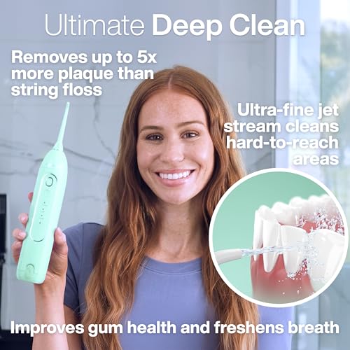 Aquasonic Icon Water Flosser - Cordless Rechargeable Dental Cleaner - Waterproof Braces Home Travel