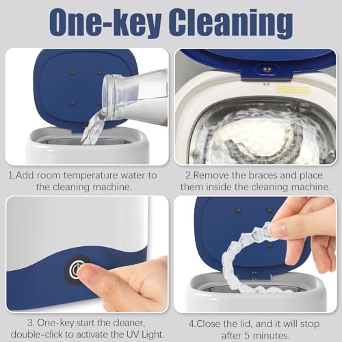 Portable Ultrasonic Cleaner for Dental Care - Ideal for Dentures, Jewelry, Retainers, and more