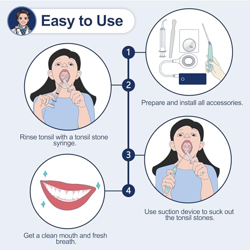 Updated: Tonsil Stone Removal Kit with Vacuum, LED Light, and Water Flosser