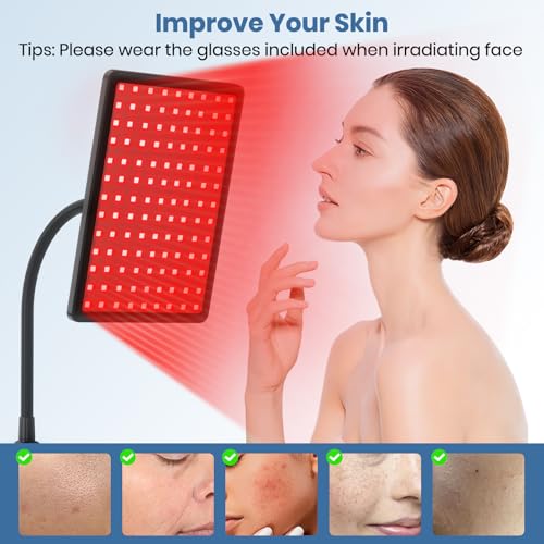 Dual 660nm/850nm Infrared Red Light Therapy Lamp for Body & Face Recovery