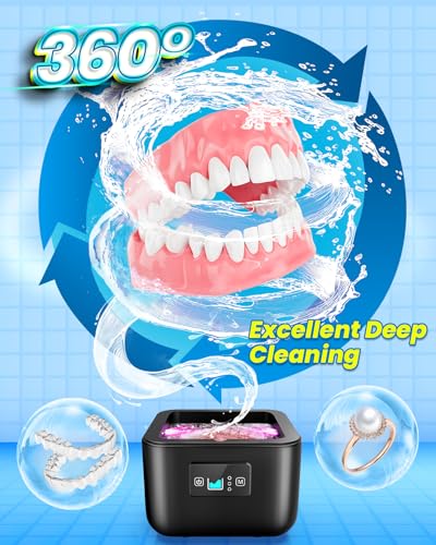 Ultrasonic Jewelry Cleaner, 45kHz Denture & Watch Cleaner Machine
