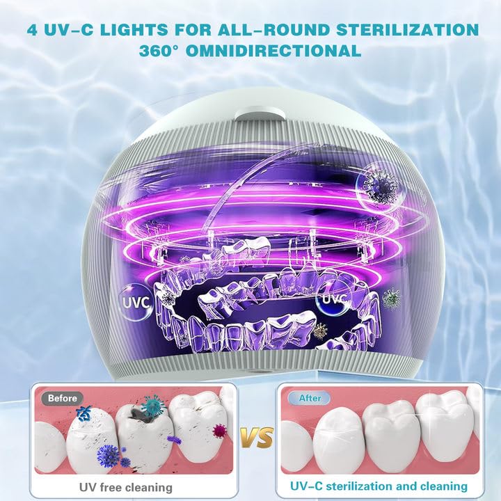 Denture and Jewelry Ultrasonic Cleaner with 5 Minute Automatic Timed Shutdown